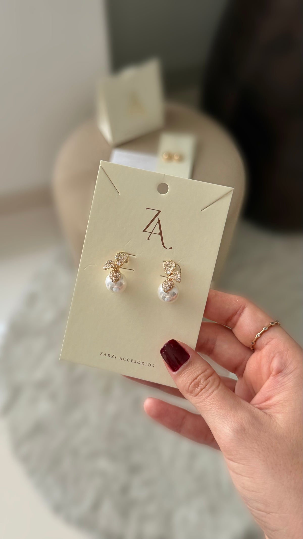 Aretes con perla