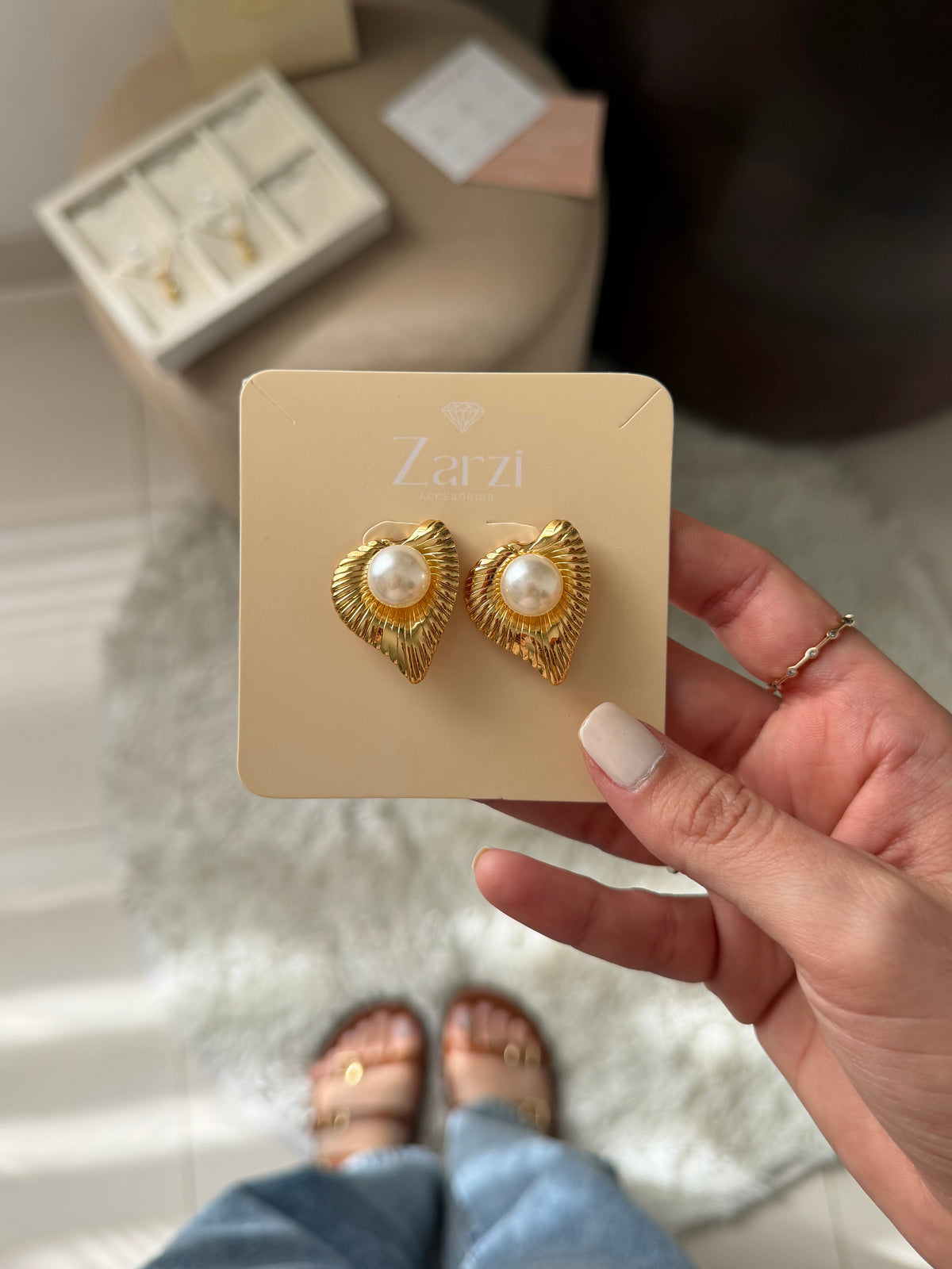 Aretes con perla