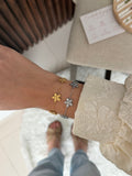 Pulsera florecita (c/una) DISPONIBLE PLATEADA