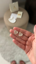 Aretes corazón lleno de brillo