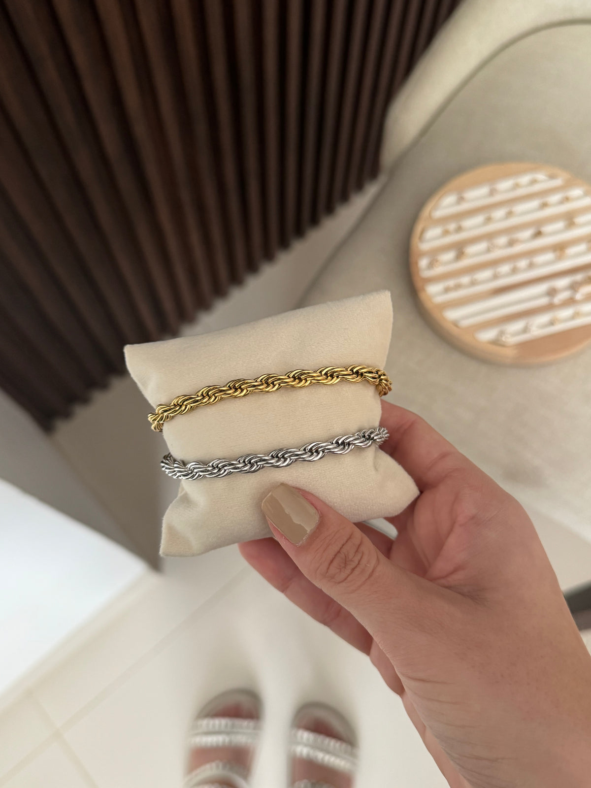 Pulsera trenzada (disponible plateada)