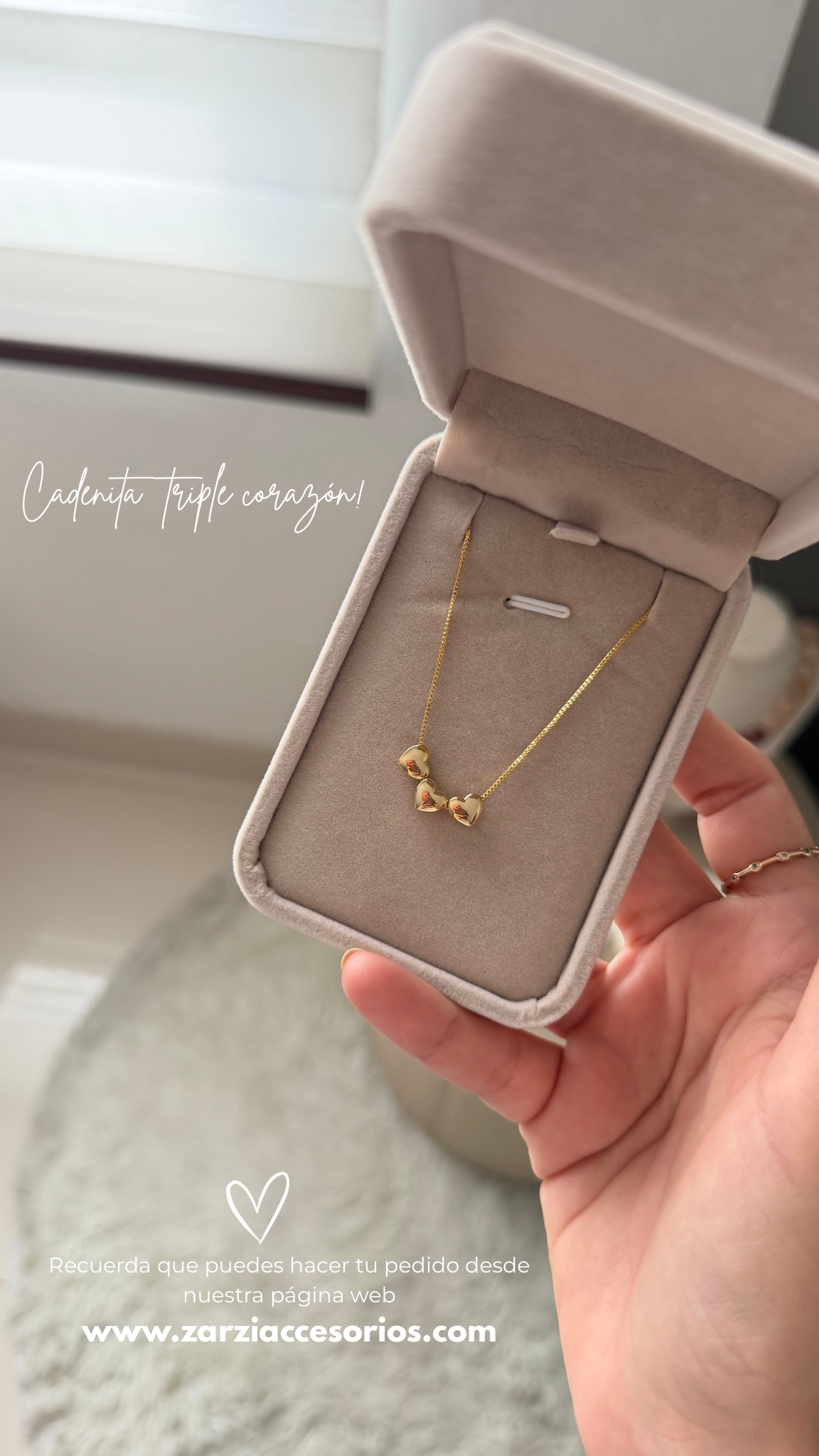 Cadenita triple corazón